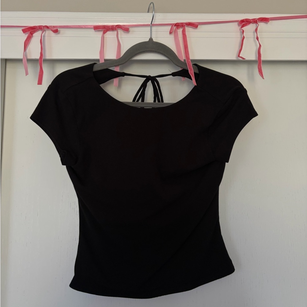 Garage Black Short Sleeve Top